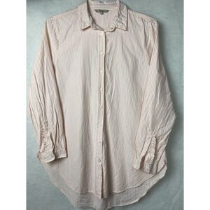 CLOCKHOUSE WOMENS BUTTON DOWN PEACH STRIPED SHIRT TOP SIZE XXL
